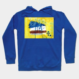 Blend of Art and Dessert, A Blueberry Cheesecake Painting Hoodie